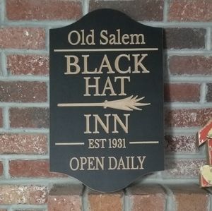 Black Hat Inn Salem Ma Mass Massachusetts Sign Happy Halloween
